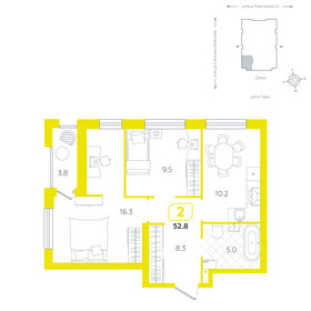 52,6 м², 2-комнатная квартира 8 390 000 ₽ - изображение 58