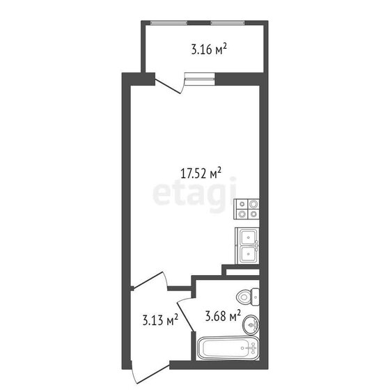 25,9 м², квартира-студия 4 700 000 ₽ - изображение 1