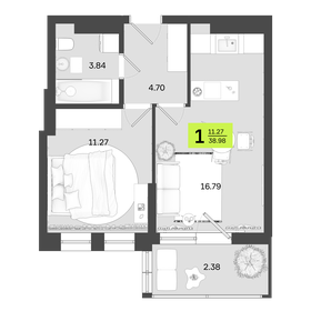 38,9 м², 1-комнатная квартира 6 850 000 ₽ - изображение 35