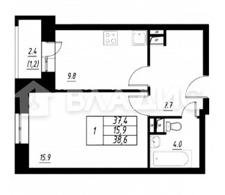 Квартира 40 м², 1-комнатная - изображение 1