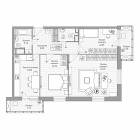 Квартира 72,9 м², 3-комнатная - изображение 1