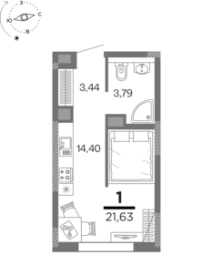 21,6 м², 1-комнатная квартира 2 674 327 ₽ - изображение 63