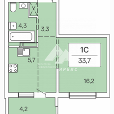 Квартира 33,7 м², студия - изображение 5