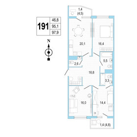 91,2 м², 3-комнатная квартира 26 460 000 ₽ - изображение 65
