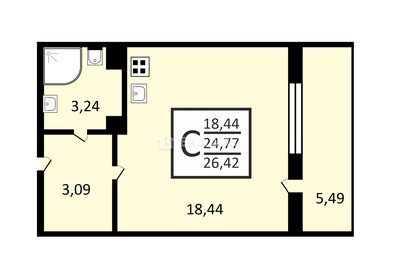 Квартира 26,4 м², студия - изображение 2