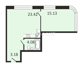 Квартира 43,8 м², 2-комнатная - изображение 1