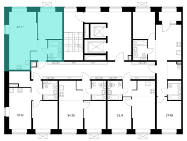 38,5 м², 1-комнатная квартира 5 900 000 ₽ - изображение 47