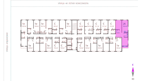 65,3 м², 2-комнатные апартаменты 7 500 000 ₽ - изображение 72