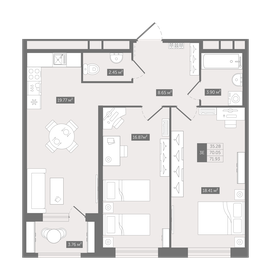 63 м², 2-комнатная квартира 11 800 000 ₽ - изображение 75