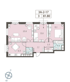 Квартира 82 м², 3-комнатная - изображение 1