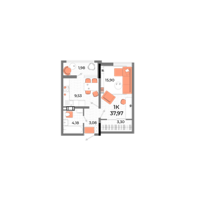 34 м², 1-комнатная квартира 6 650 000 ₽ - изображение 13