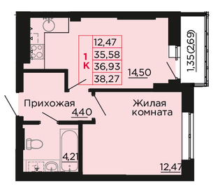 Квартира 36,9 м², 1-комнатная - изображение 1