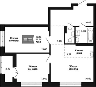 71,6 м², 3-комнатная квартира 8 340 000 ₽ - изображение 18