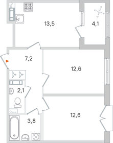 Квартира 53,9 м², 2-комнатная - изображение 1