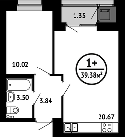 39,4 м², 1-комнатная квартира 5 670 720 ₽ - изображение 18