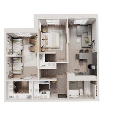Квартира 70,3 м², 1-комнатная - изображение 5