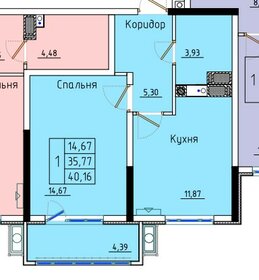 Квартира 40,2 м², 1-комнатная - изображение 1