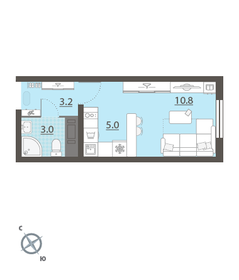 18 м², 1-комнатная квартира 1 299 000 ₽ - изображение 7