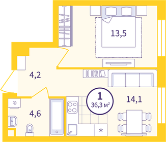 36,1 м², 1-комнатная квартира 5 100 000 ₽ - изображение 88