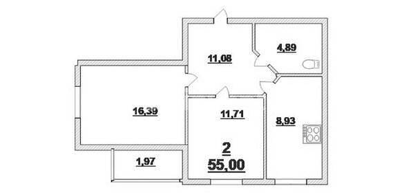 49 м², 2-комнатная квартира 6 700 000 ₽ - изображение 42