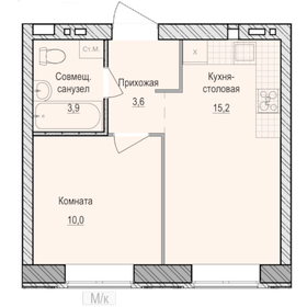 30,6 м², 1-комнатная квартира 3 870 000 ₽ - изображение 55