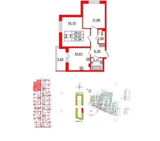 54,7 м², 2-комнатная квартира 10 200 000 ₽ - изображение 42