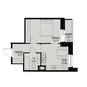 34,5 м², 1-комнатная квартира 10 500 000 ₽ - изображение 1