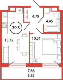 40,5 м², 1-комнатная квартира 7 648 011 ₽ - изображение 75