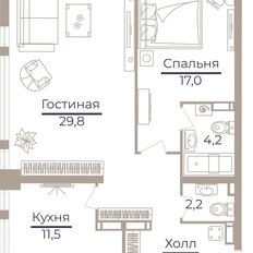 Квартира 76,6 м², 2-комнатная - изображение 2