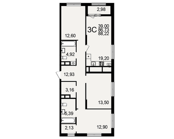 84,9 м², 3-комнатная квартира 7 553 430 ₽ - изображение 8