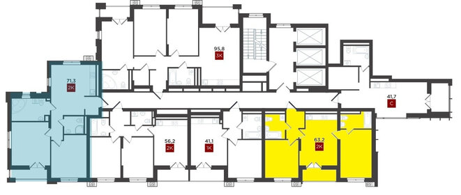 Квартира 63 м², 2-комнатная - изображение 2