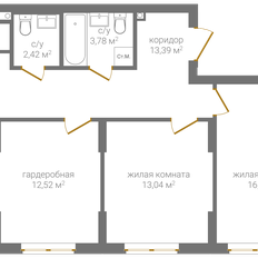 Квартира 96,5 м², 3-комнатная - изображение 2