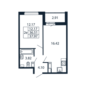 38,3 м², 1-комнатная квартира 7 263 888 ₽ - изображение 100