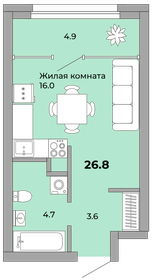 26,6 м², квартира-студия 4 466 000 ₽ - изображение 3