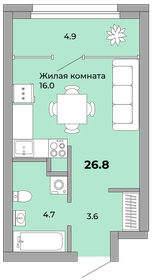 Квартира 26,8 м², студия - изображение 1