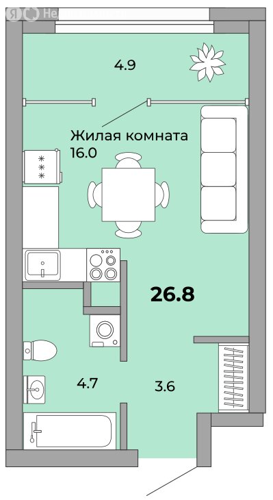 Варианты планировок ЖК «Белая башня» - планировка 6