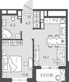 35 м², 2-комнатная квартира 3 500 000 ₽ - изображение 80