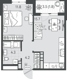 36,5 м², 1-комнатная квартира 9 300 000 ₽ - изображение 6