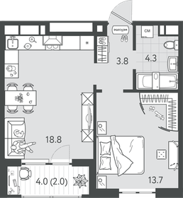 43 м², 1-комнатная квартира 5 400 000 ₽ - изображение 79