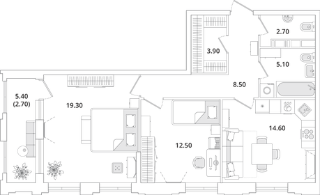 69,9 м², 2-комнатная квартира 14 759 205 ₽ - изображение 14