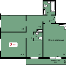 Квартира 84,1 м², 3-комнатная - изображение 2