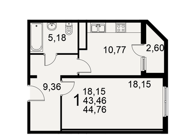 32,8 м², 1-комнатная квартира 3 250 000 ₽ - изображение 110