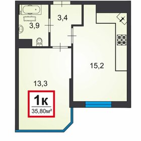 36 м², 1-комнатная квартира 6 600 000 ₽ - изображение 71