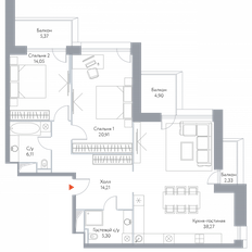 Квартира 111 м², 2-комнатные - изображение 2