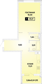 45,4 м², 1-комнатная квартира 6 601 335 ₽ - изображение 4