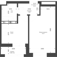 Квартира 38,1 м², 1-комнатная - изображение 2