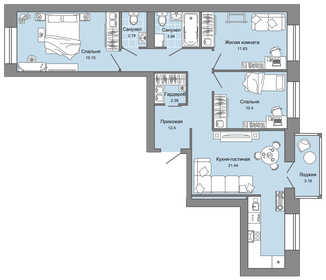 93 м², 4-комнатная квартира 9 146 280 ₽ - изображение 26