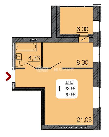 39,7 м², 1-комнатная квартира 2 714 320 ₽ - изображение 29
