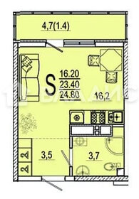 Квартира 29,4 м², студия - изображение 1