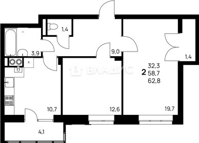 65,3 м², 2-комнатная квартира 6 334 100 ₽ - изображение 75